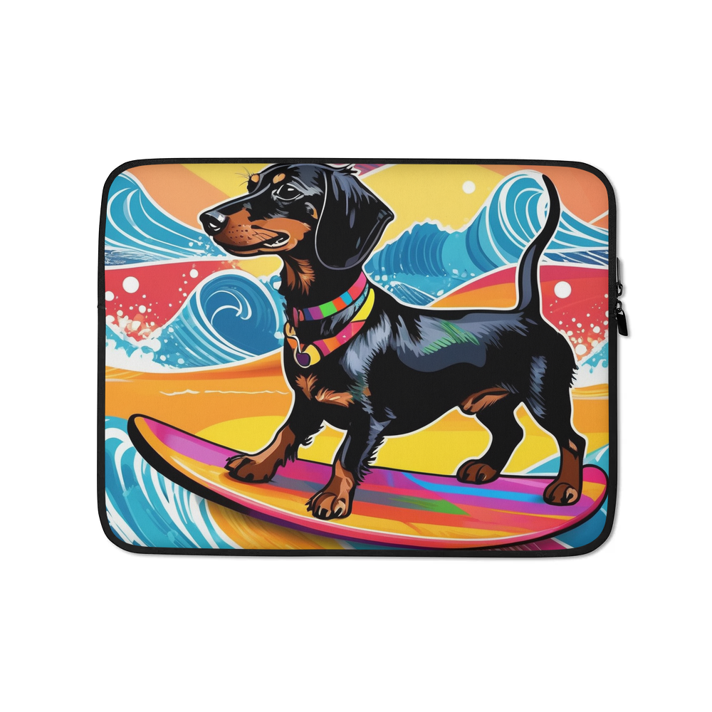 PugMug Custom Black Dachshund Laptop Sleeve