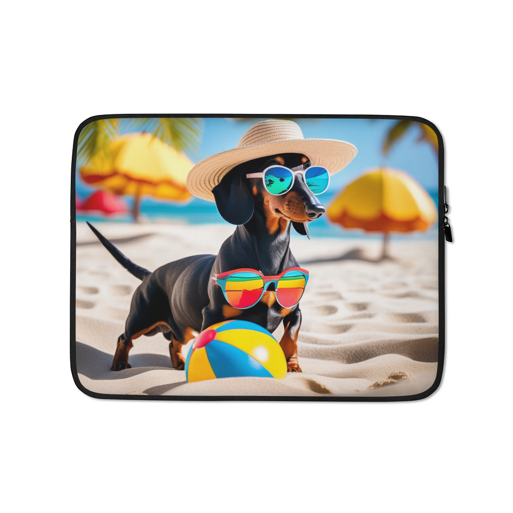 PugMug Custom Black Dachshund Laptop Sleeve