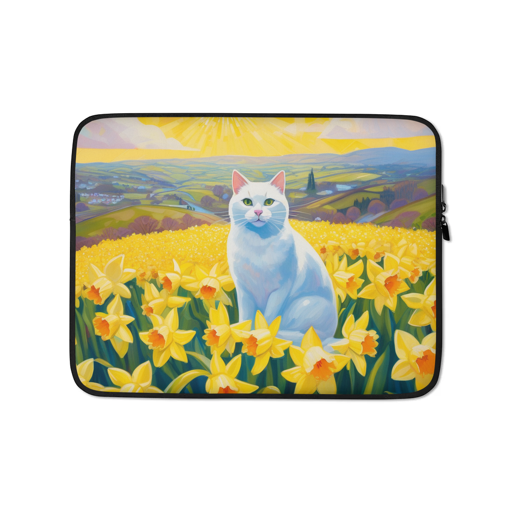 PugMug Custom White Companion Cat Laptop Sleeve