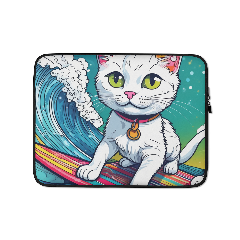 PugMug Custom White Companion Cat Laptop Sleeve