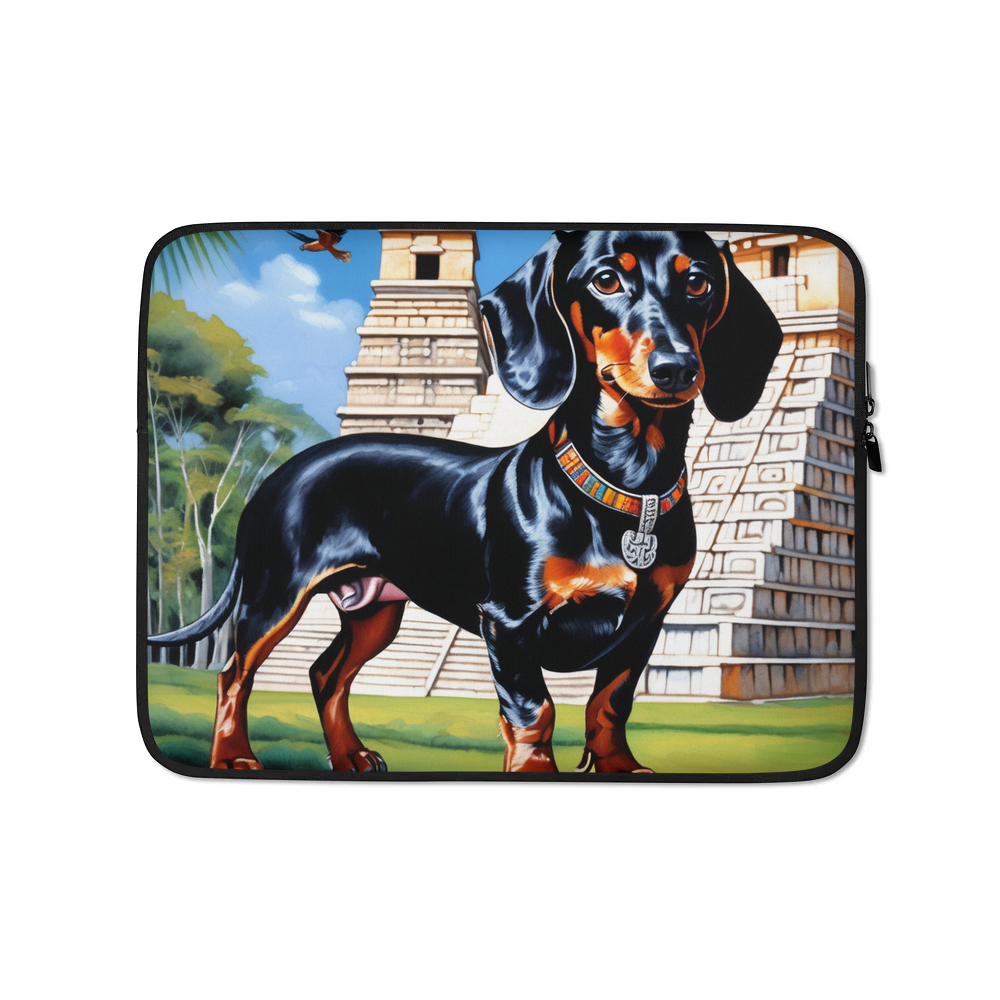 PugMug Custom Black Dachshund Laptop Sleeve