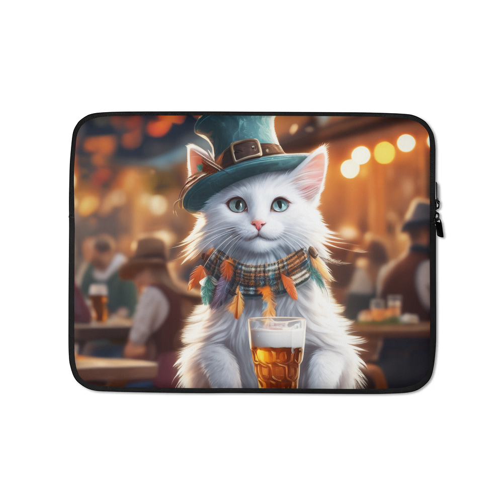 PugMug Custom White Companion Cat Laptop Sleeve