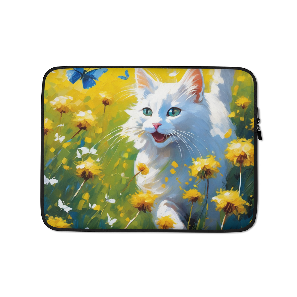 PugMug Custom White Companion Cat Laptop Sleeve