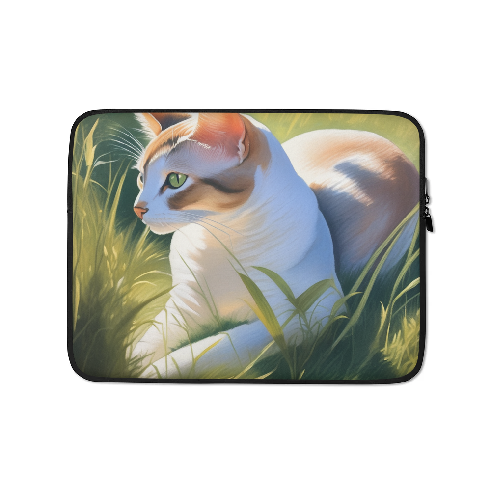 PugMug Custom White Abyssinian Cat Laptop Sleeve