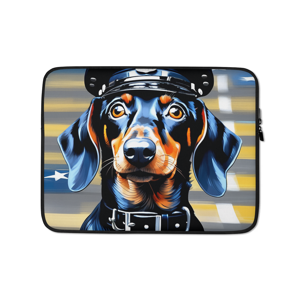 PugMug Custom Black Dachshund Laptop Sleeve