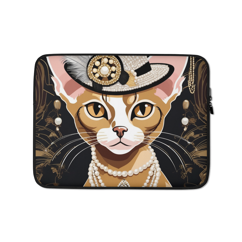 PugMug Custom Tabby Devon Rex Cat Laptop Sleeve