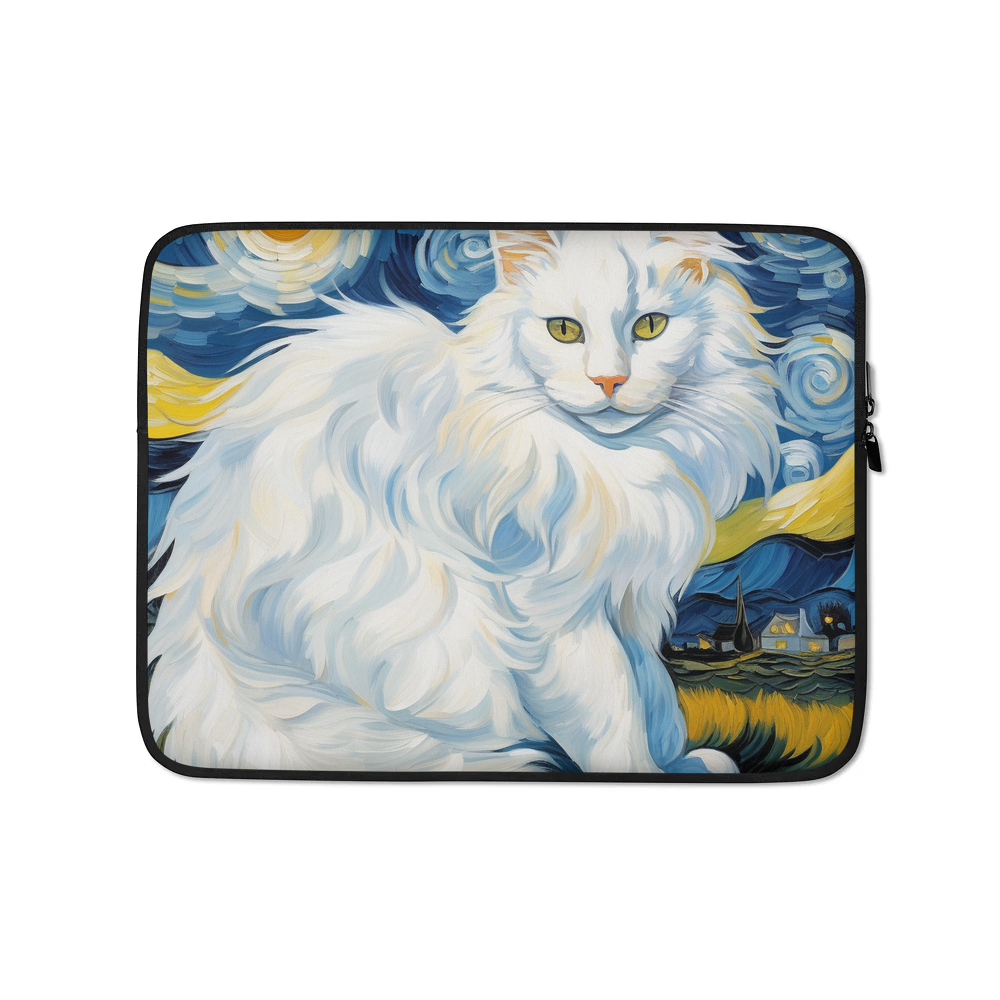 PugMug Custom White Maine Coon Cat Laptop Sleeve