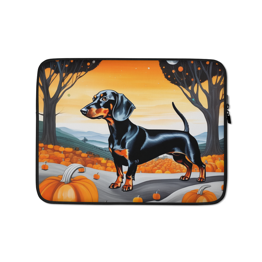 PugMug Custom Black Dachshund Laptop Sleeve