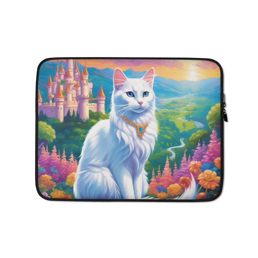PugMug Custom White Companion Cat Laptop Sleeve