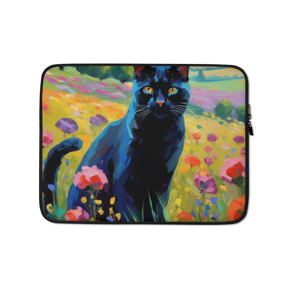 PugMug Custom Black Exotic Cat Laptop Sleeve