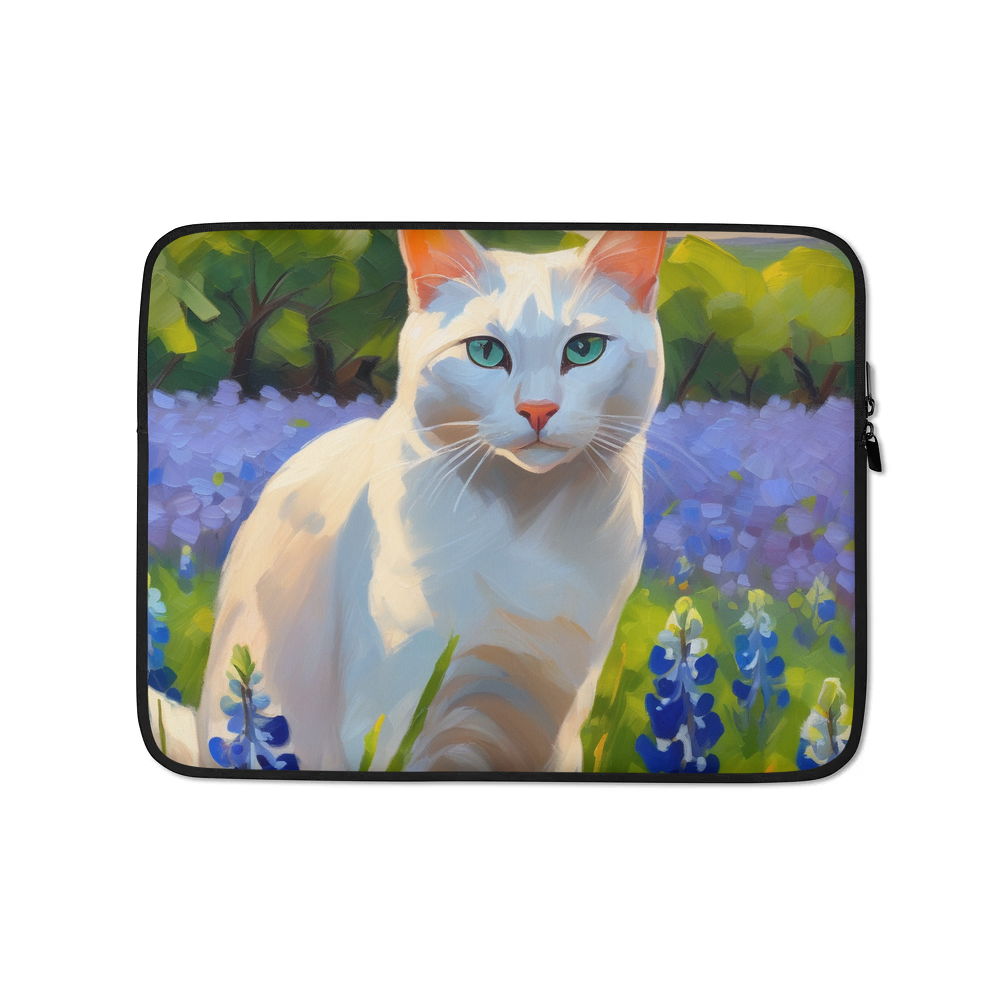 PugMug Custom White Companion Cat Laptop Sleeve