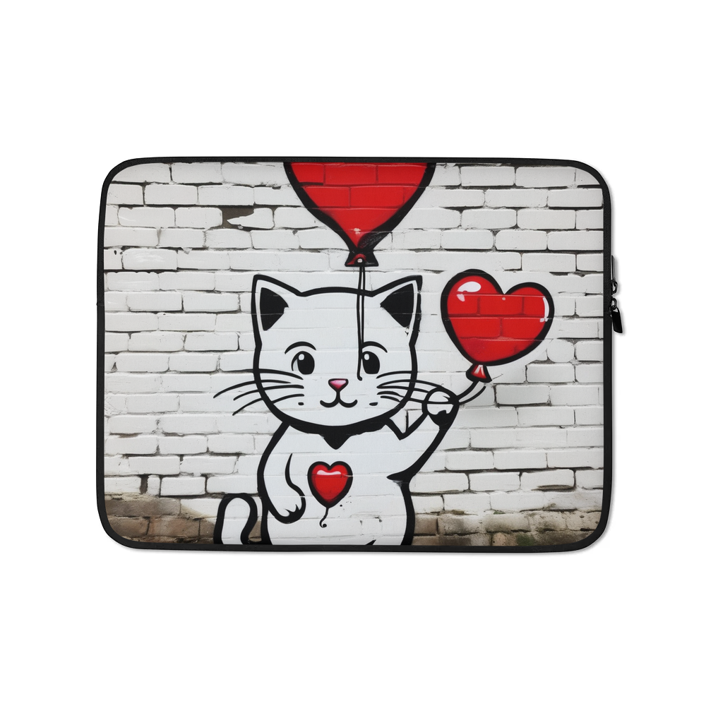 PugMug Custom White Companion Cat Laptop Sleeve