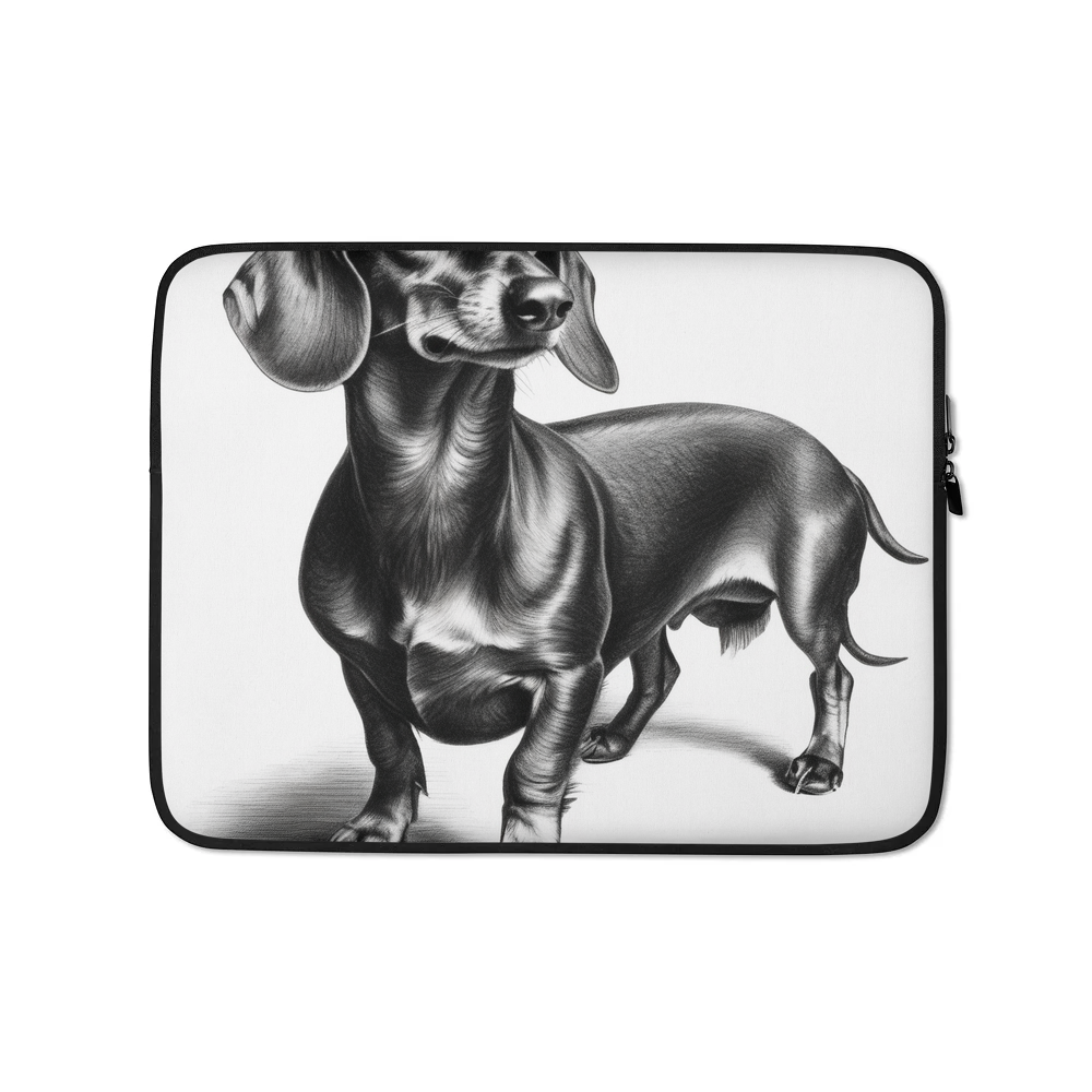 PugMug Custom Black Dachshund Laptop Sleeve