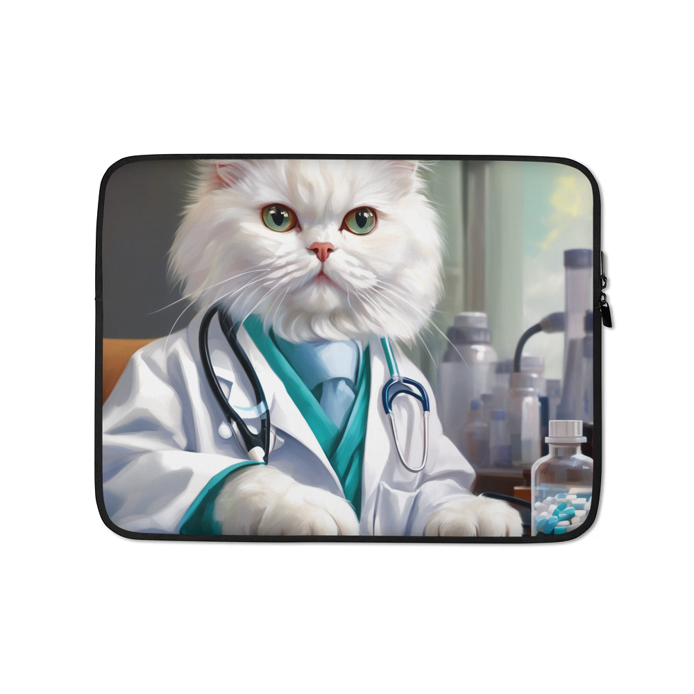 PugMug Custom White Persian Cat Laptop Sleeve