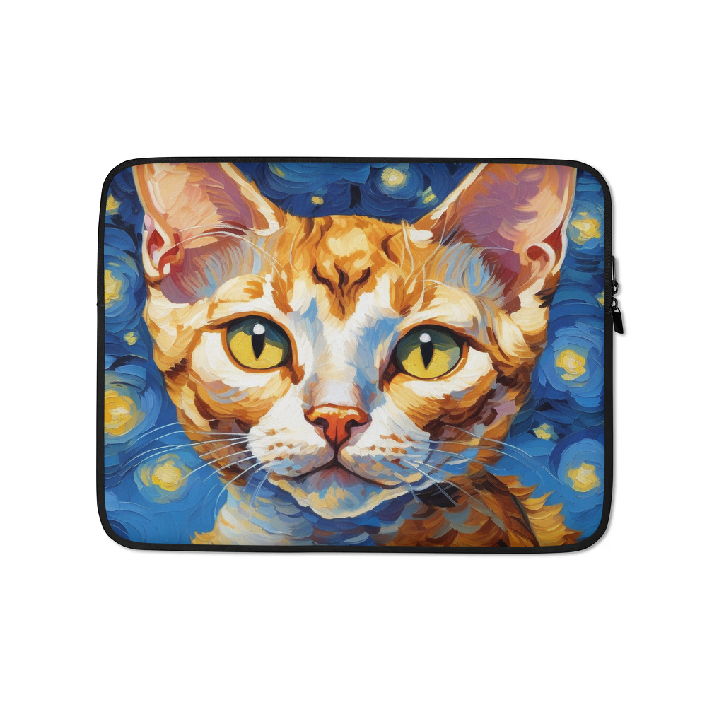 PugMug Custom Tabby Devon Rex Cat Laptop Sleeve