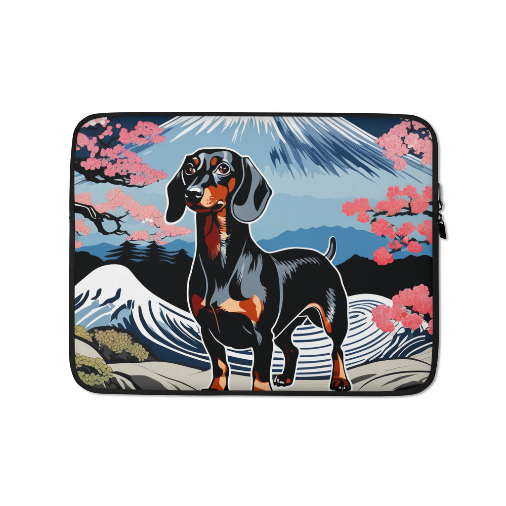 PugMug Custom Black Dachshund Laptop Sleeve