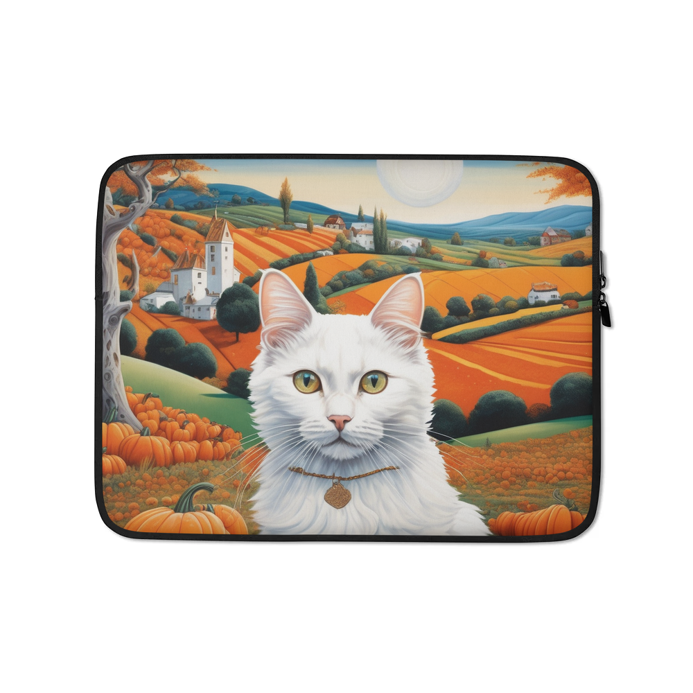 PugMug Custom White Companion Cat Laptop Sleeve