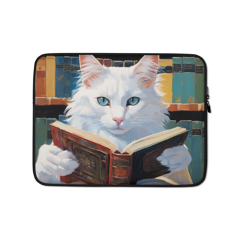 PugMug Custom White Companion Cat Laptop Sleeve