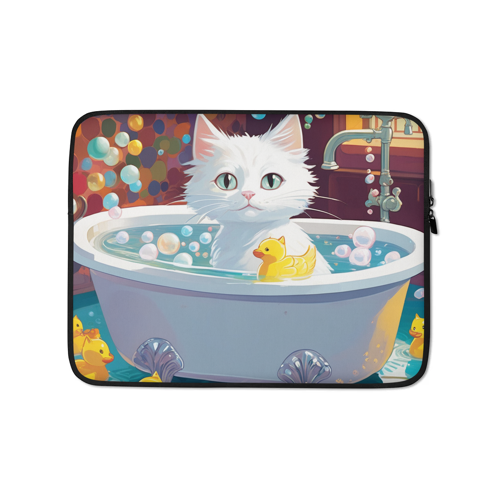 PugMug Custom White Companion Cat Laptop Sleeve