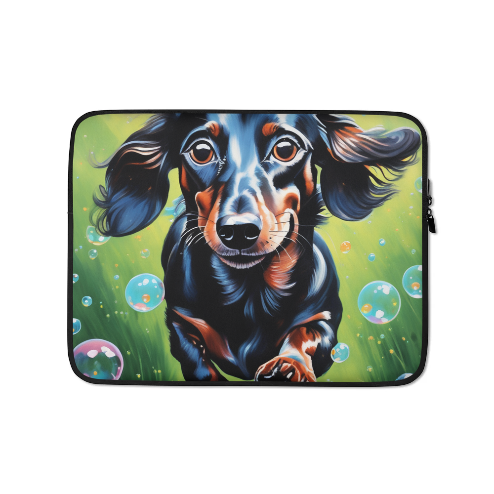 PugMug Custom Black Dachshund Laptop Sleeve