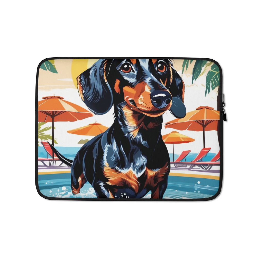 PugMug Custom Black Dachshund Laptop Sleeve