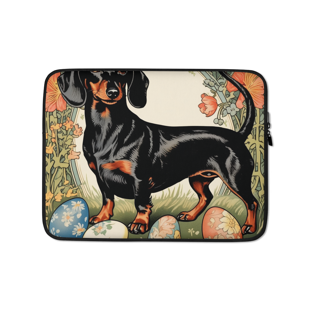 PugMug Custom Black Dachshund Laptop Sleeve