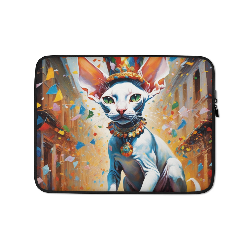 PugMug Custom White Sphynx Cat Laptop Sleeve