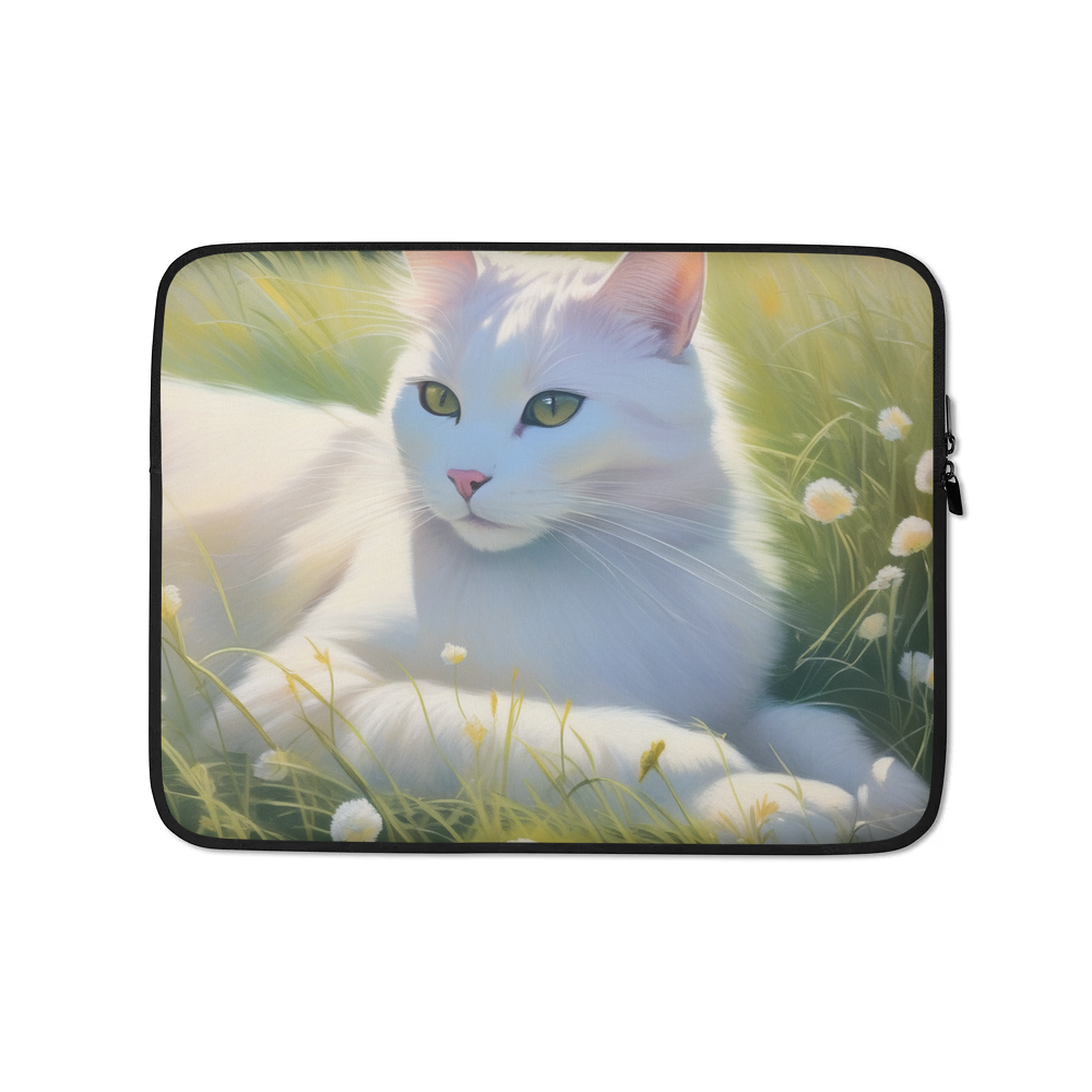 PugMug Custom White Companion Cat Laptop Sleeve