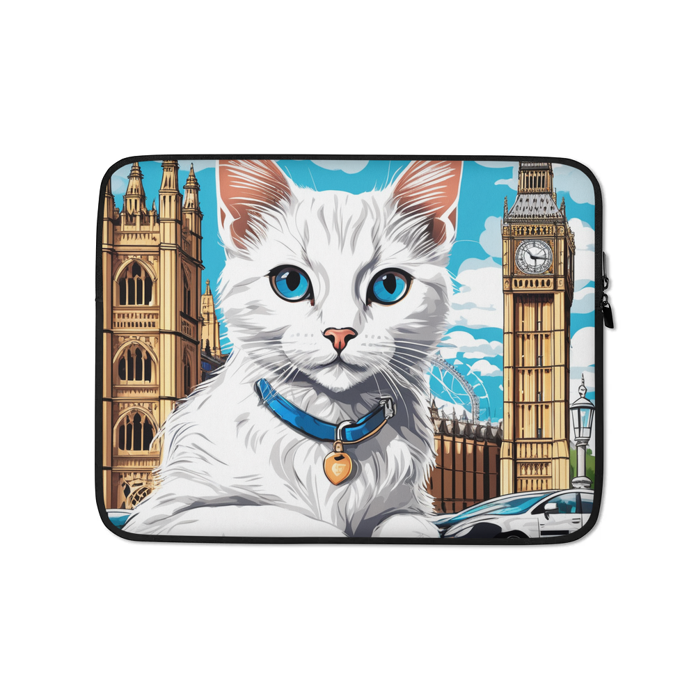 PugMug Custom White Companion Cat Laptop Sleeve