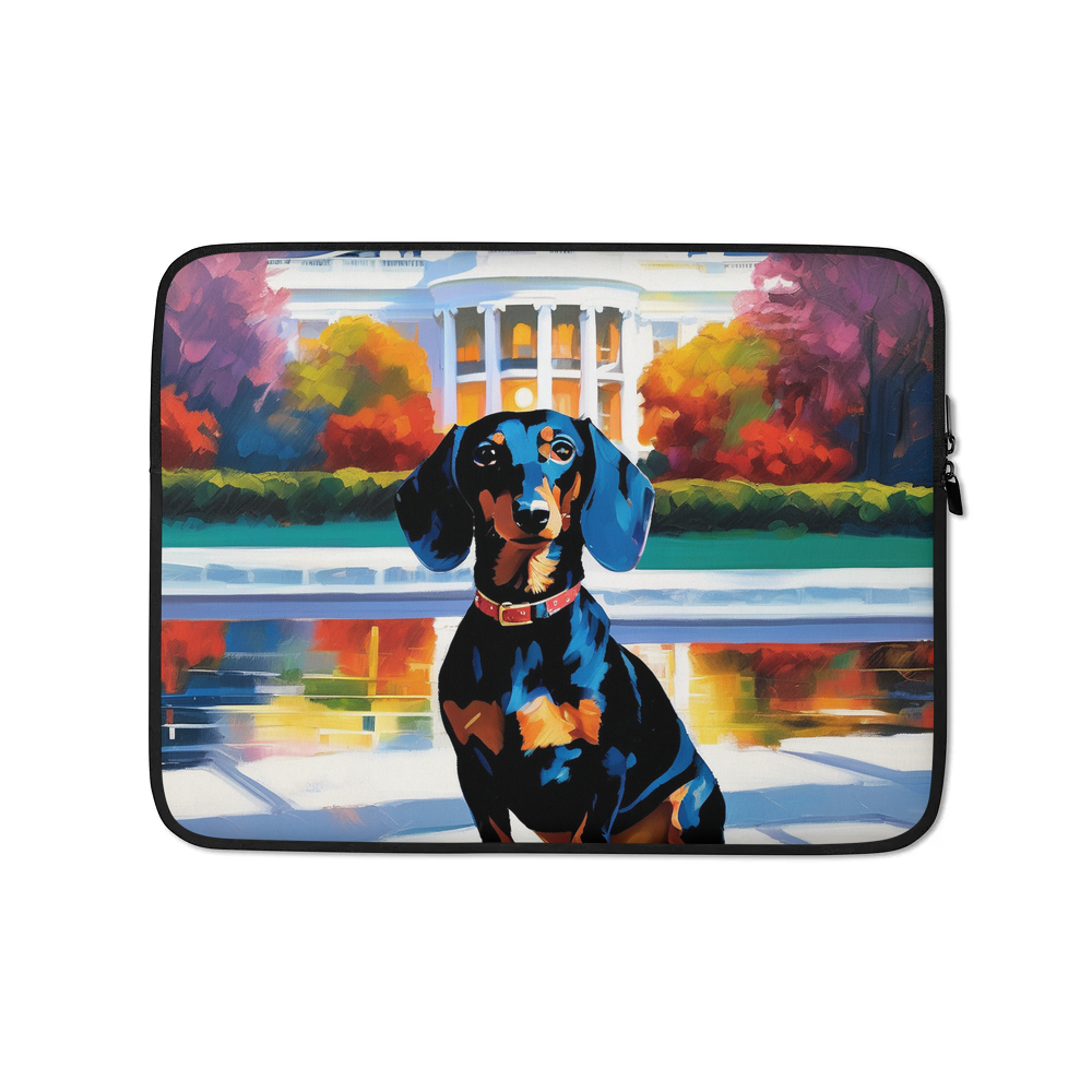 PugMug Custom Black Dachshund Laptop Sleeve