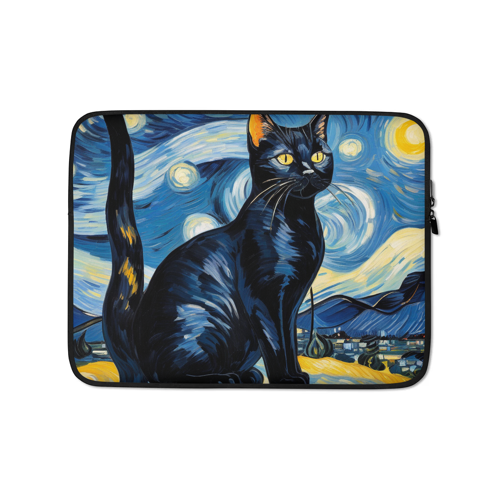 PugMug Custom Black American Shorthair Cat Laptop Sleeve