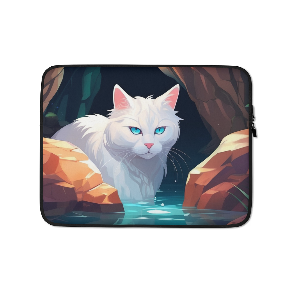 PugMug Custom White Companion Cat Laptop Sleeve