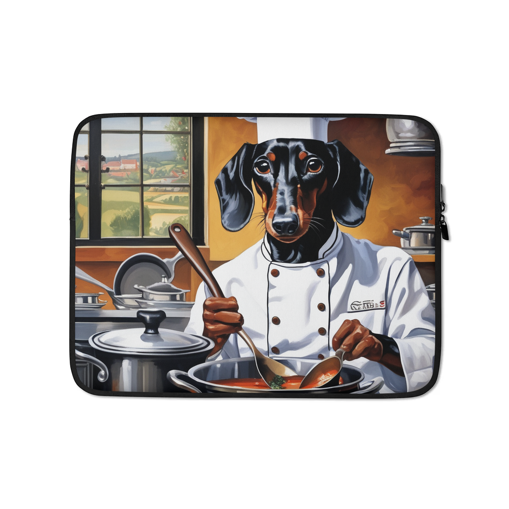 PugMug Custom Black Dachshund Laptop Sleeve