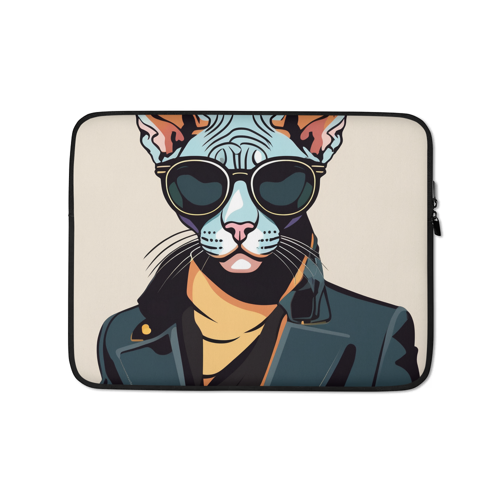 PugMug Custom Black Sphynx Cat Laptop Sleeve