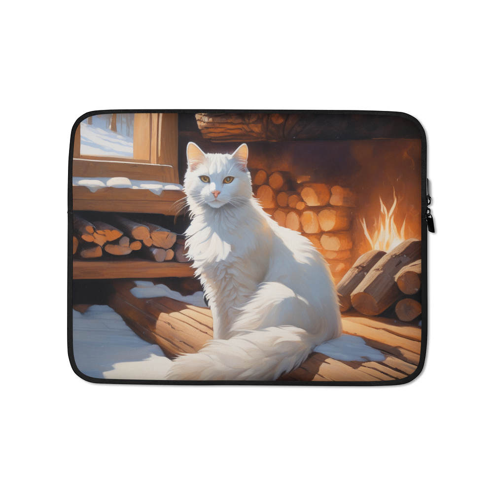 PugMug Custom White Companion Cat Laptop Sleeve