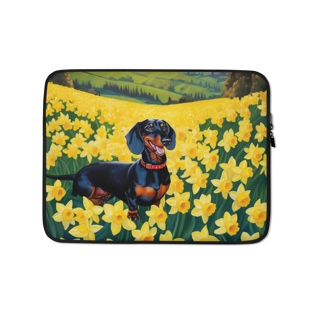 PugMug Custom Black Dachshund Laptop Sleeve