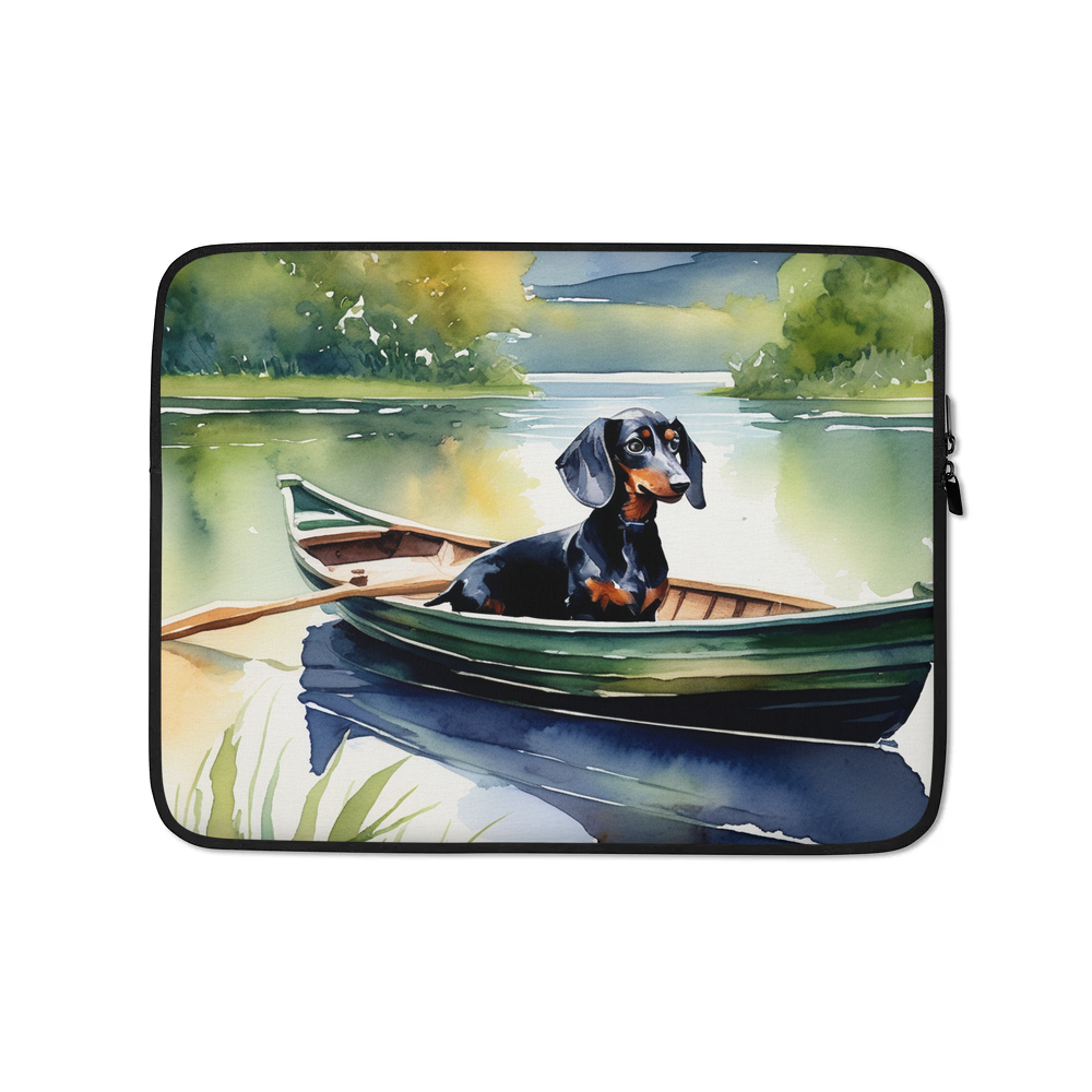 PugMug Custom Black Dachshund Laptop Sleeve
