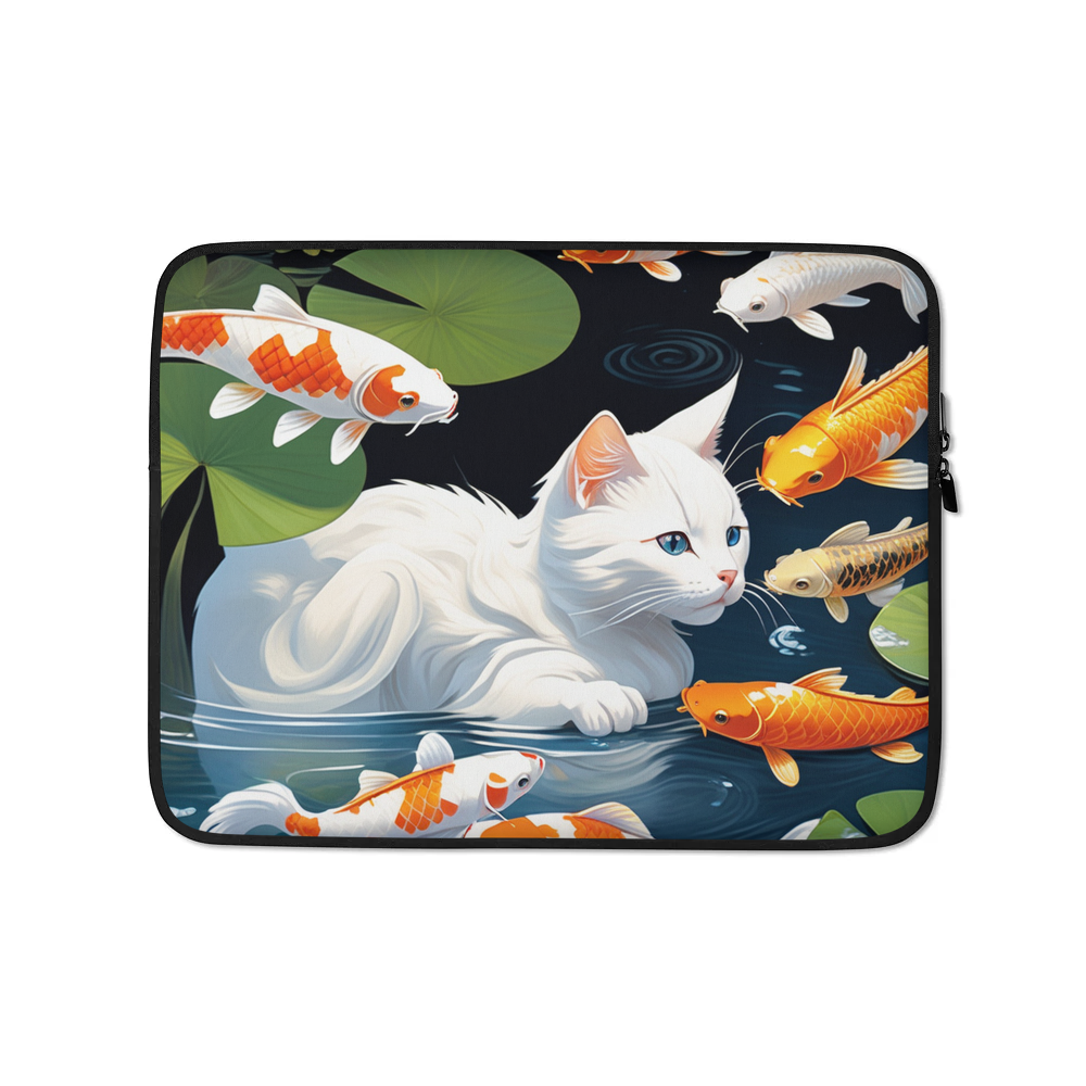 PugMug Custom White Companion Cat Laptop Sleeve