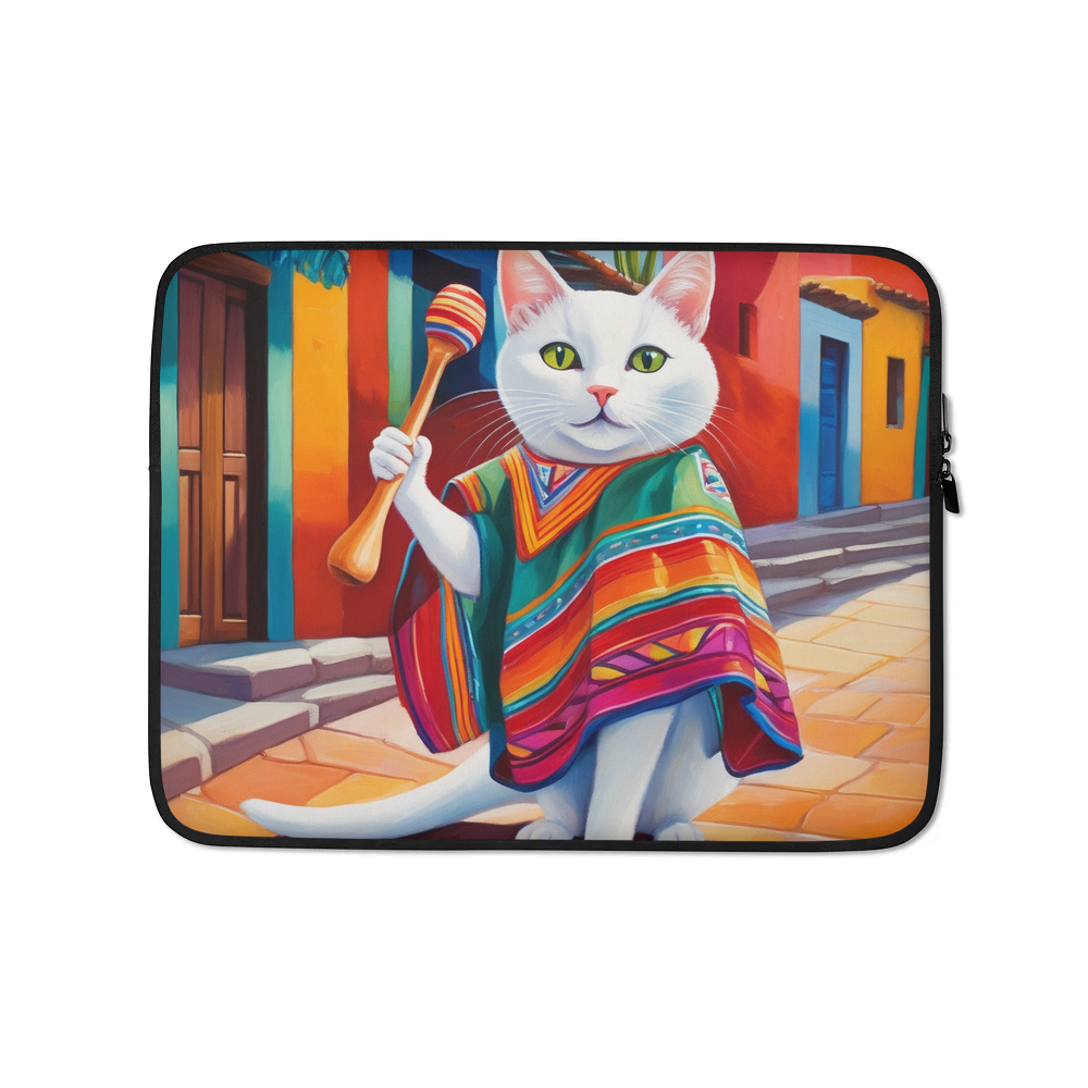 PugMug Custom White Companion Cat Laptop Sleeve