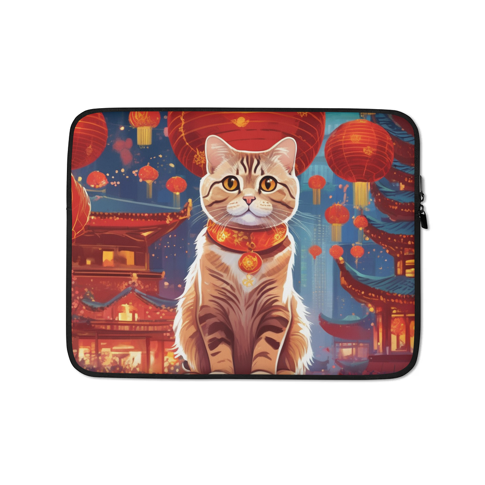 PugMug Custom Tabby Scottish Fold Cat Laptop Sleeve