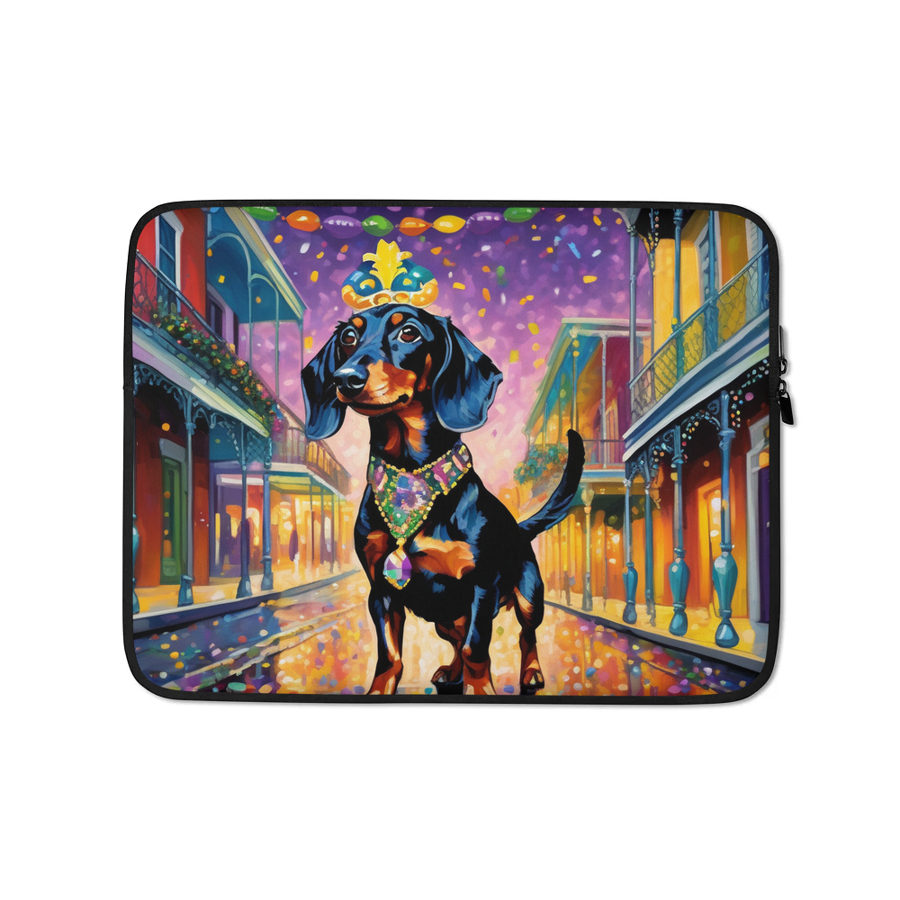 PugMug Custom Black Dachshund Laptop Sleeve