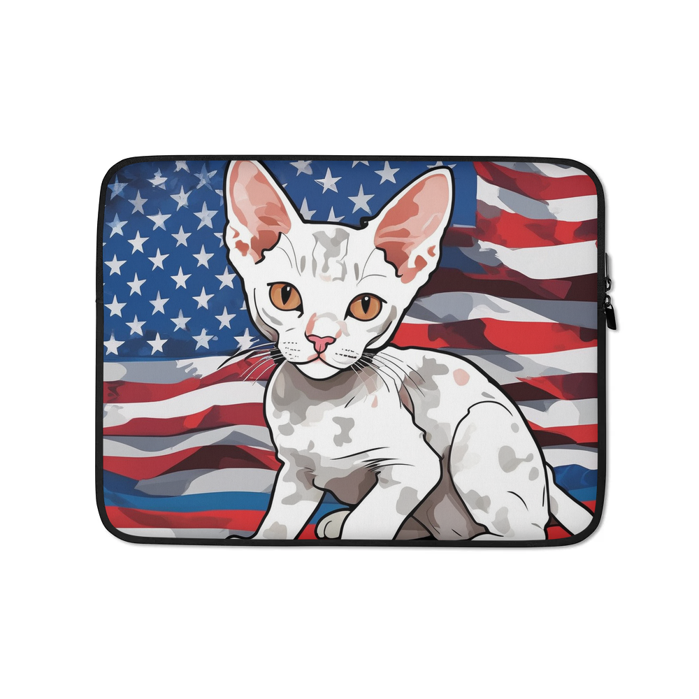 PugMug Custom White Devon Rex Cat Laptop Sleeve