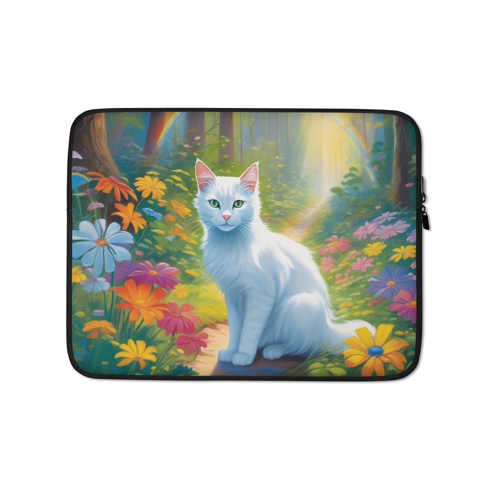 PugMug Custom White Companion Cat Laptop Sleeve