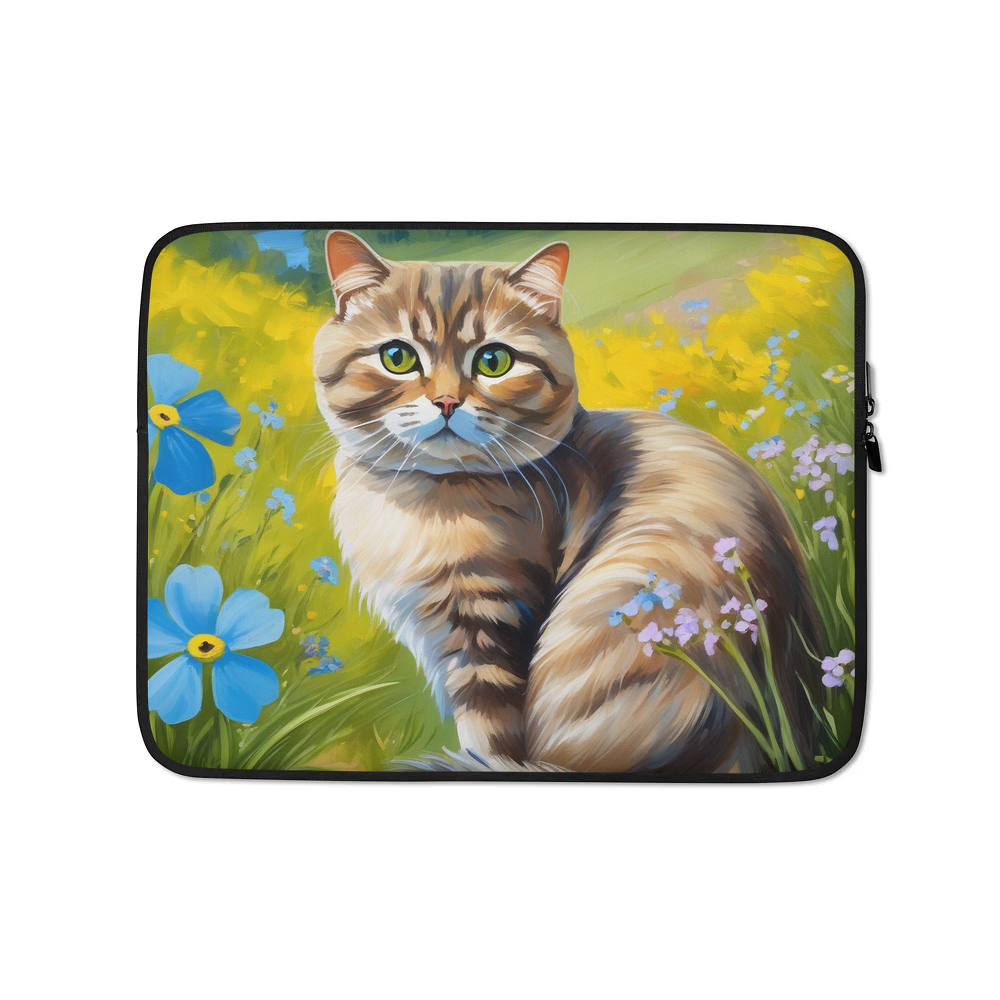 PugMug Custom Tabby Scottish Fold Cat Laptop Sleeve