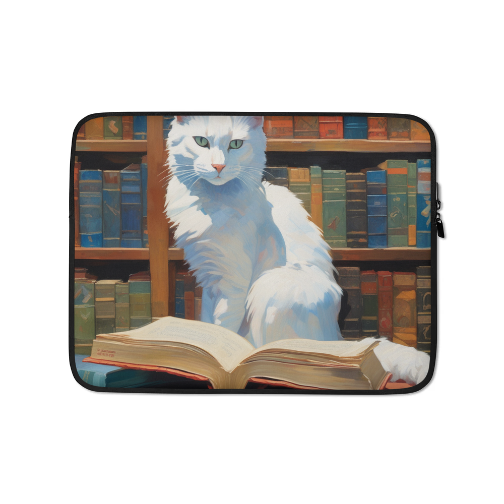 PugMug Custom White Companion Cat Laptop Sleeve
