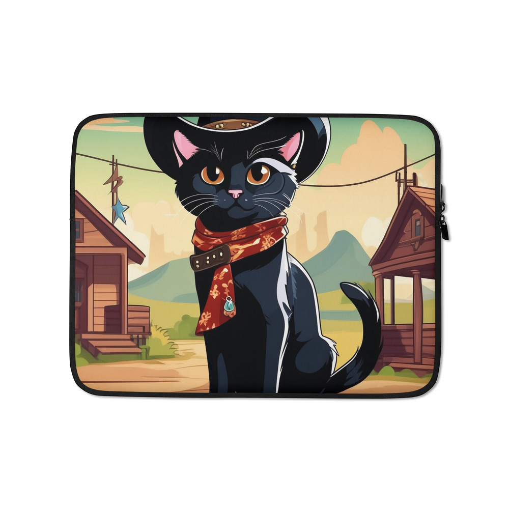 PugMug Custom Black Companion Cat Laptop Sleeve