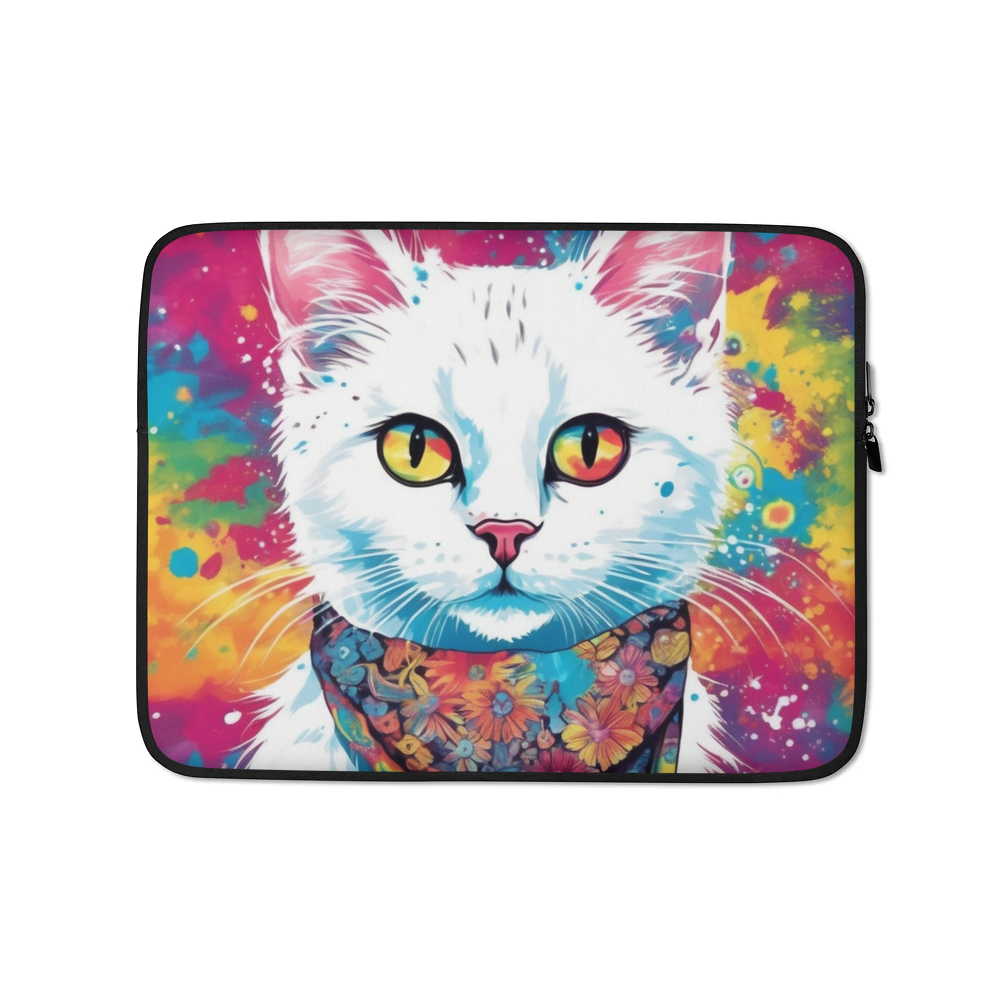 PugMug Custom White Companion Cat Laptop Sleeve
