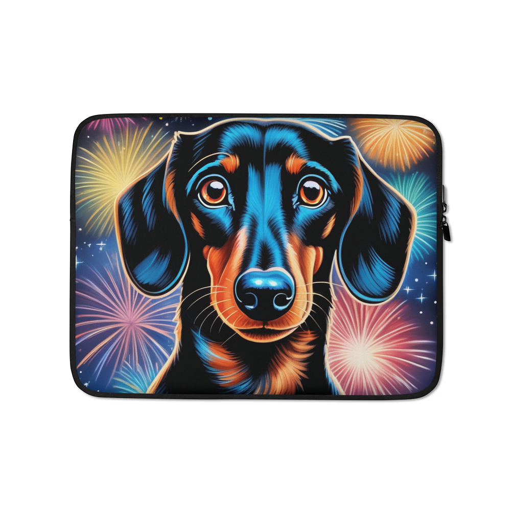 PugMug Custom Black Dachshund Laptop Sleeve