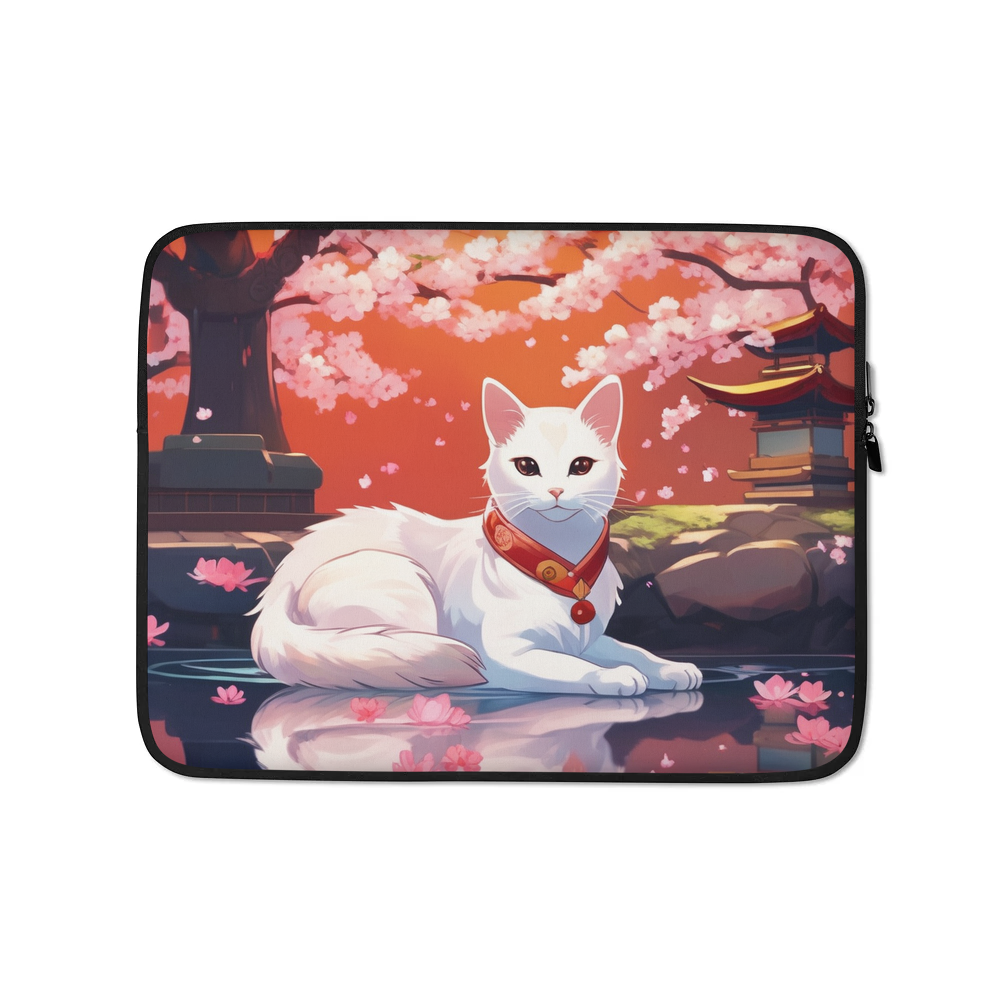 PugMug Custom White Companion Cat Laptop Sleeve