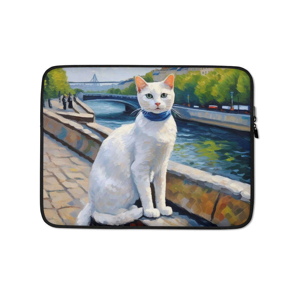 PugMug Custom White Companion Cat Laptop Sleeve